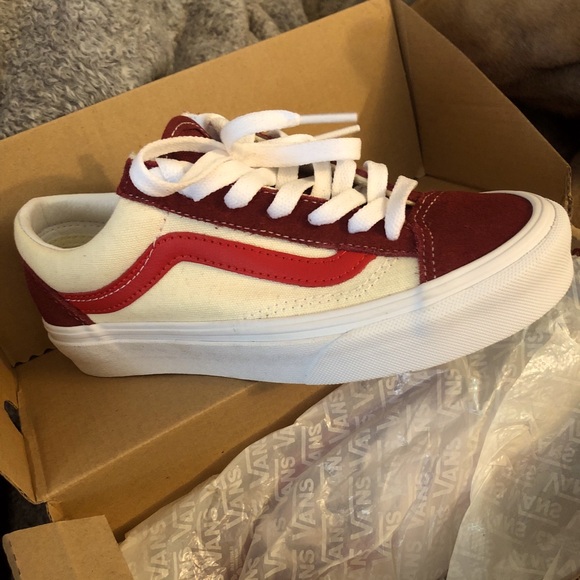 Vans Shoes - Red/off white vans
